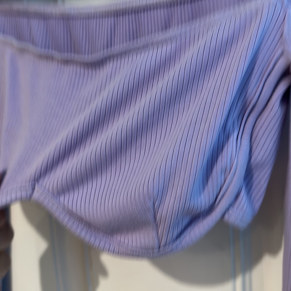 Lavender Ribbed Cropped Top - Picture 9 of 10